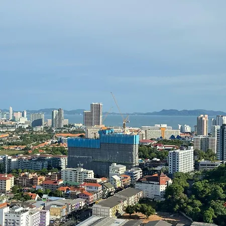 Old Driver芭提雅步行街高层侧海景宽敞一室公寓宁静花园现代泳池 * Pattaya