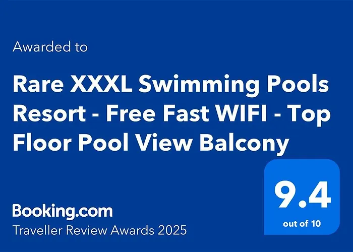Rare Xxxl Swimming Pools Resort - Free Fast Wifi - Top Floor Pool View Balcony