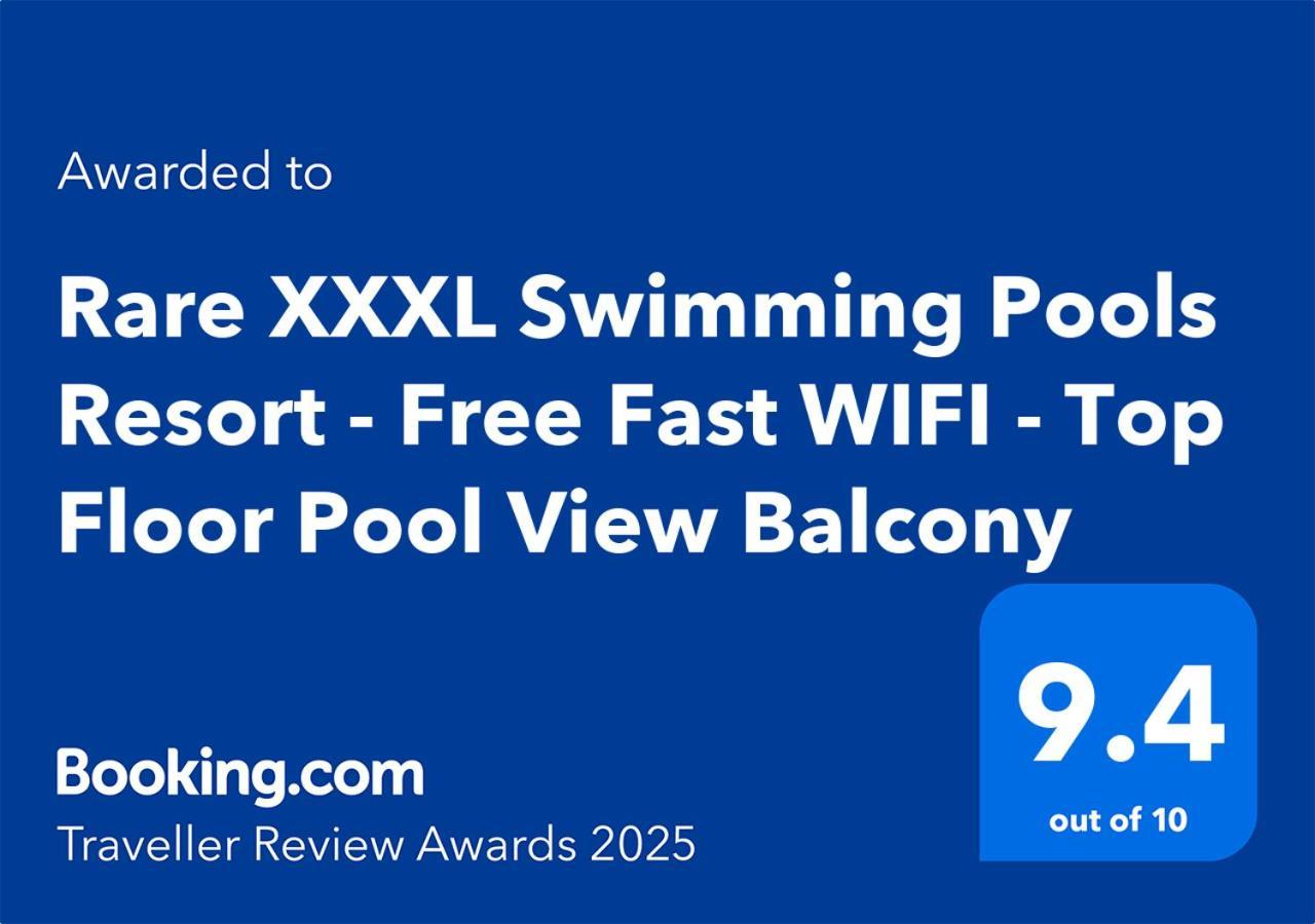 Rare Xxxl Swimming Pools - Free Fast Wifi - Floor Pool View Balcony Apartment