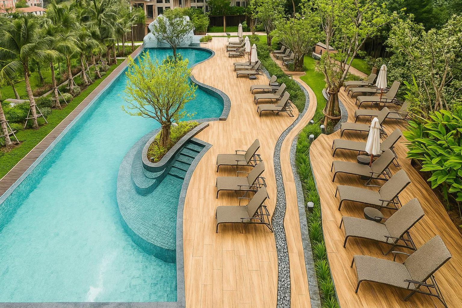 Apartment Luxury Hill Pool View Near And Walking Street In