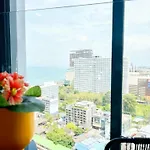 芭提雅海滩公寓预定 高层海景房 免费健身房 临近海滩 23f * Pattaya