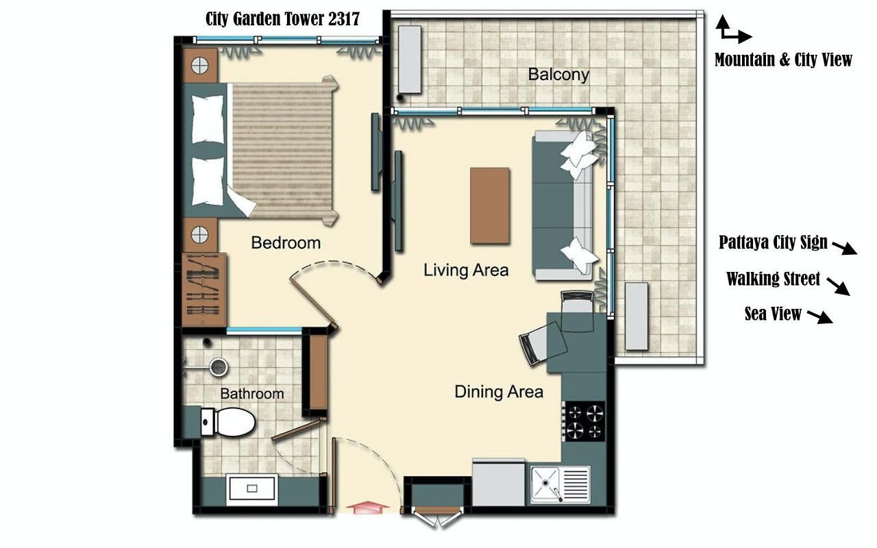 อพาร์ทเม้น Rare Panoramic Sea, & Mountain Views - Xxl Balcony - 1gbps Blazing Fast Free Wifi - Pool - Gym - Pool Table - Steam - Sauna - Bar *