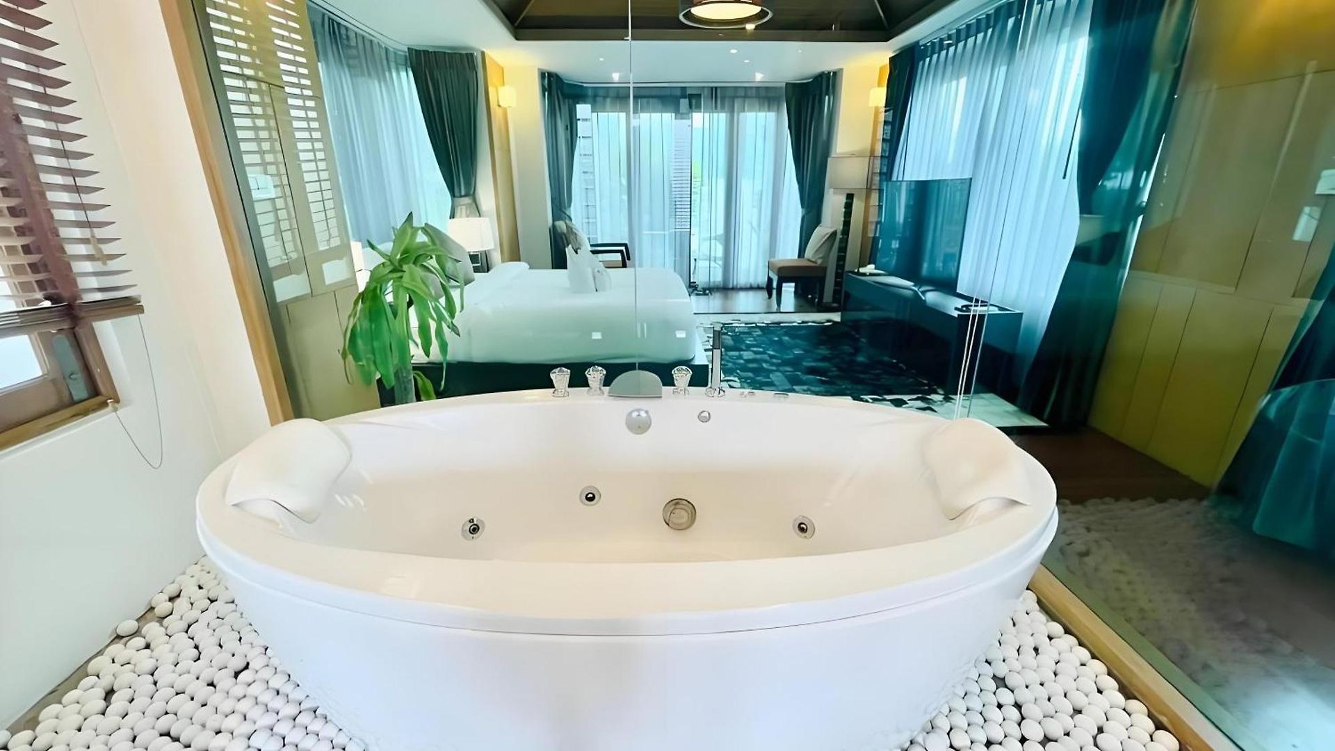 七星爱旅湾 私人海滩四卧别墅 วิลล่า *
