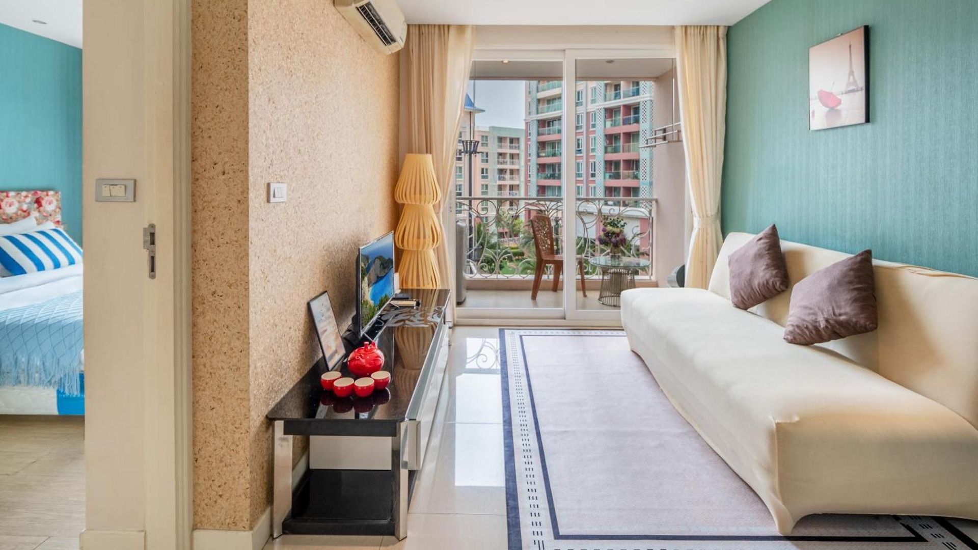 อพาร์ทเม้น Grande Caribbean One-bedroom Near Walking Street And Jomtien