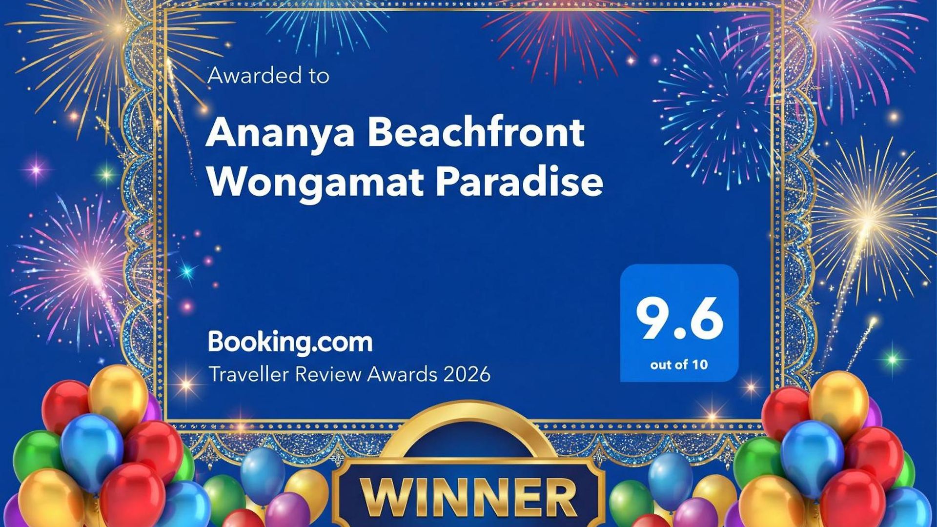 อพาร์ทเม้น Ananya Beachfront Wongamat Paradise *
