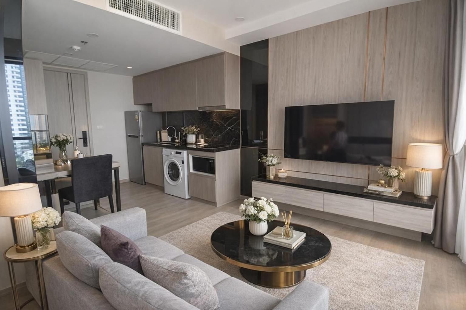 อพาร์ทเม้น Luxury Sea View 1br Rooftop Infinity Pool & Gym
