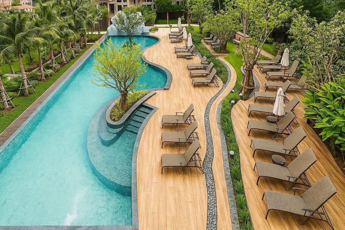 Luxury Balcony View With Open Sky And Greenery Apartment Pattaya
