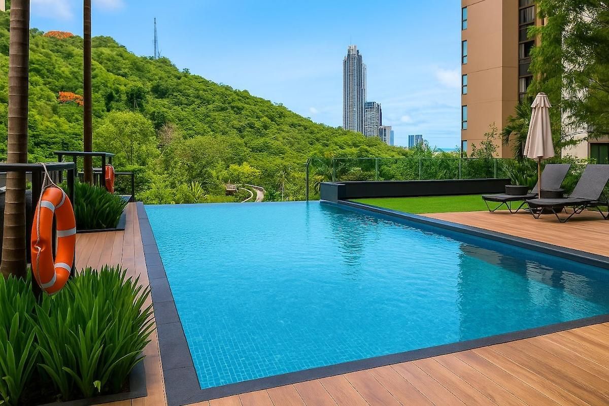 Luxury Balcony View With Open Sky And Greenery Apartment Pattaya