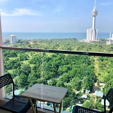 Grande Carribean Sea View&park View Comfortable 1 Bedroom For 3 Person With Washing Machine , Kitchen And Utensils For The Cooking * Pattaya