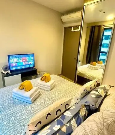 อพาร์ทเม้น The Base Quiet King-bed With Infinity Pool & Free Netflix Pattaya