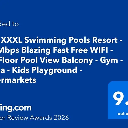 Apartment Rare Xxxl Swimming Pools - 500mbps Blazing Fast Free Wifi - Floor Pool View Balcony - Gym - Sauna - Kids Playground - Supermarkets *