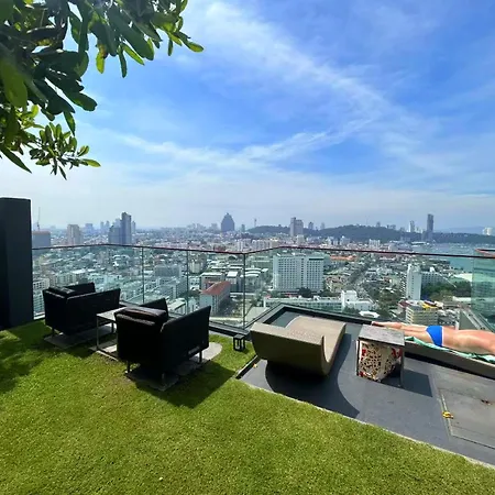 芭提雅海滩公寓预定 高层海景房 免费健身房 临近海滩 23f * Pattaya