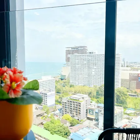 芭提雅海滩公寓预定 高层海景房 免费健身房 临近海滩 23f * Pattaya