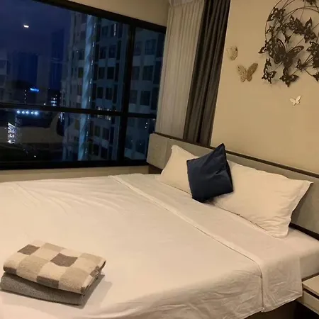 芭提雅市中心海景双卧室 步行街酒吧商场海滩步行几分钟可到 อพาร์ทเม้น *