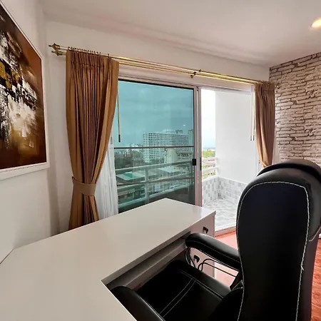 Stylish 1br Sea-view - 2 Balconies - View Talay 1 Jomtien วันหยุดที่บ้าน *