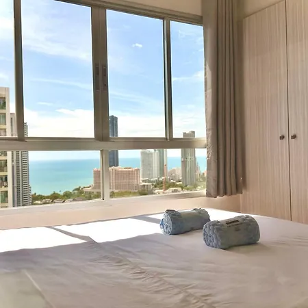 Hotel Nl-市区高层海景公寓-门口有双条车-室内设施齐全-近 Terminal 21-免费游池和健身-lumpini Pattaya