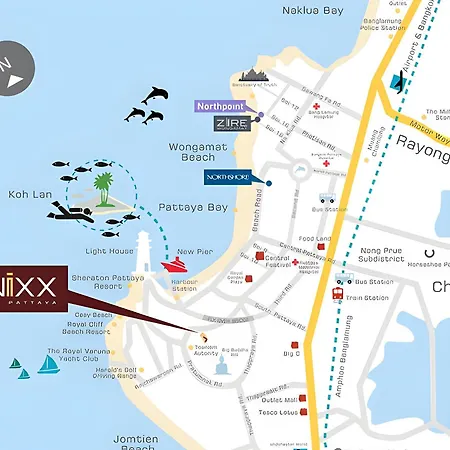 Sea View 2 Bedroom Next To Pier & Walking Street Apartment *