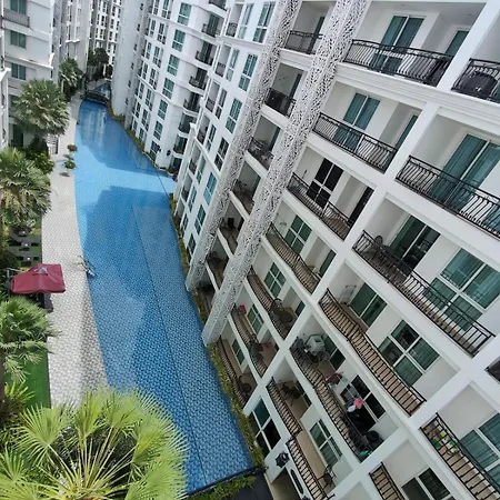 芭堤雅市中心 奥林巴斯城市花园 近步行街和海滩的水系公寓 泳池景观 可带榴莲和山竹 阳台可吸烟 *