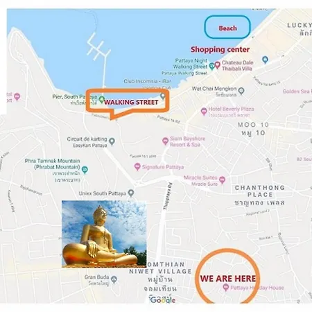Corner - House Walking Street 4 Bedrooms วิลล่า Pattaya