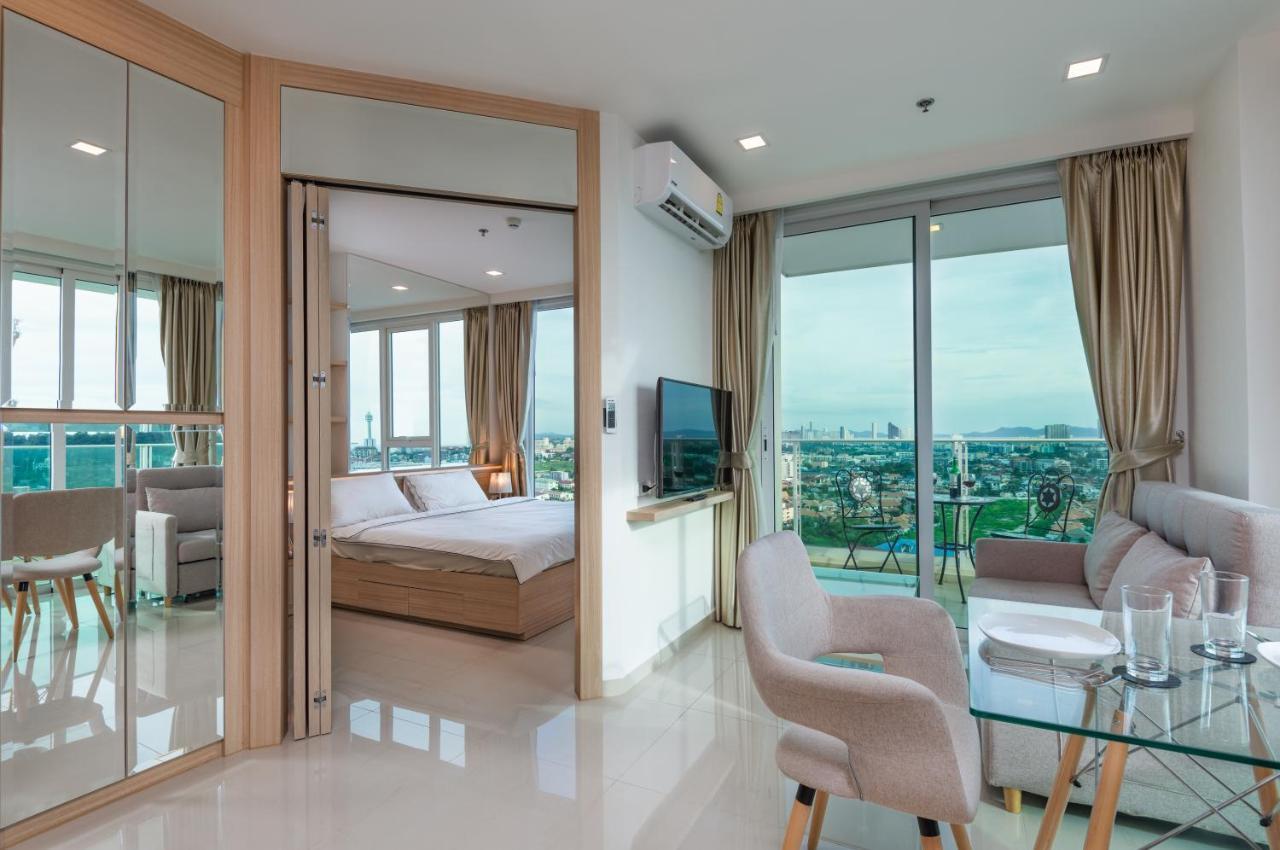 Apartment Rare Panoramic Sea, & Mountain Views - Xxl Balcony - Free Fast Wifi - Pool - Garden Tower 2317 Pattaya