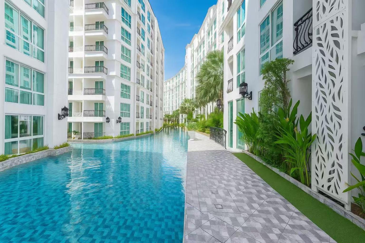 芭提雅市中心民宿预定 Olympus水系公寓酒店 健身房 步行街 海滩附近 一居室 Apartment