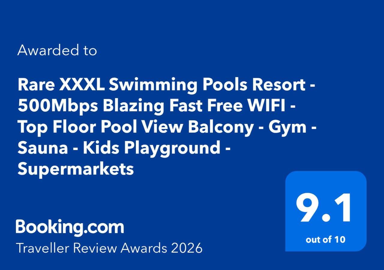 Apartment Rare Xxxl Swimming Pools - 500mbps Blazing Fast Free Wifi - Floor Pool View Balcony - Gym - Sauna - Kids Playground - Supermarkets *
